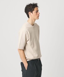KNITEE クリンプコットン クルーネック ニット Tシャツ ウォッシャブル
