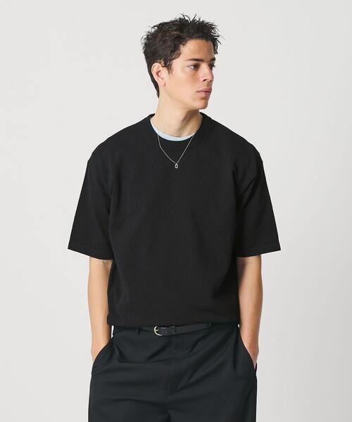 BEAUTY&YOUTH UNITED ARROWS（ビューティーアンドユースユナイテッドアローズ）の「KNITEE クリンプコットン クルーネック ニット Tシャツ ウォッシャブル（ニット/セーター・メンズ・ブラック/ナチュラル/ダークオレンジ・M/L/XL/S）」の20枚目の写真