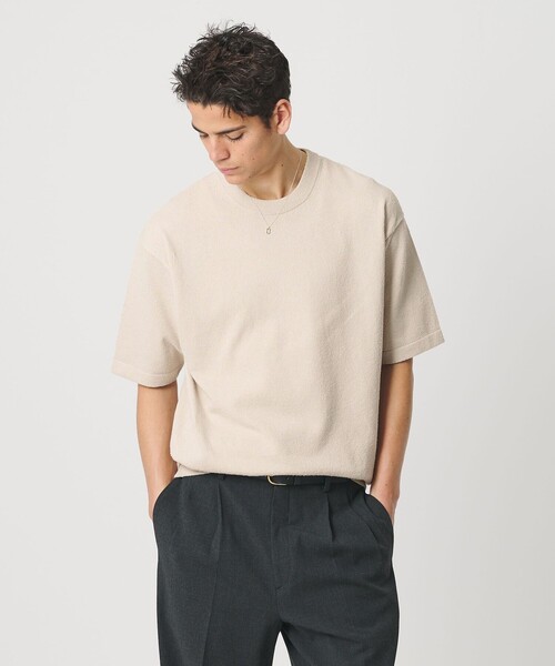 BEAUTY&YOUTH UNITED ARROWS（ビューティーアンドユースユナイテッドアローズ）の「KNITEE クリンプコットン クルーネック ニット Tシャツ ウォッシャブル（ニット/セーター・メンズ・ブラック/ナチュラル/ダークオレンジ・M/L/XL/S）」の21枚目の写真