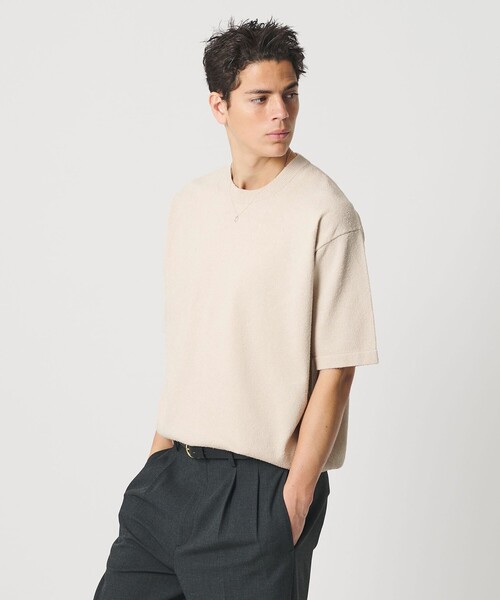 BEAUTY&YOUTH UNITED ARROWS（ビューティーアンドユースユナイテッドアローズ）の「KNITEE クリンプコットン クルーネック ニット Tシャツ ウォッシャブル（ニット/セーター・メンズ・ブラック/ナチュラル/ダークオレンジ・M/L/XL/S）」の22枚目の写真