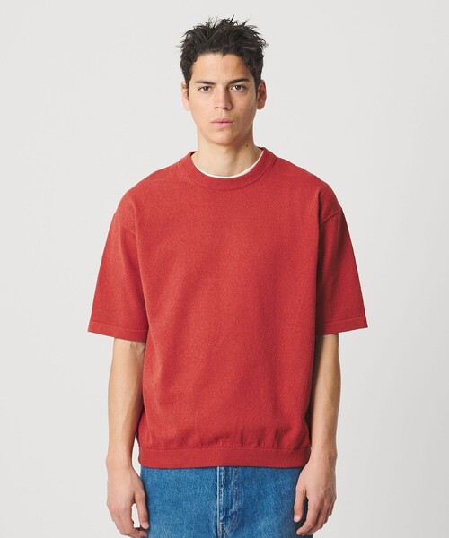 BEAUTY&amp;YOUTH ビューティアンドユース ニット レッド サイズ:M(Mens) | クルーネックカシミヤニット | プルオーバー 長袖 ラグラン ハイゲージ ホールガーメント編み | 日本製 | トップス セーター【レディース】【中古】 BEAUTY&YOUTH UNITED ARROWS（ビューティーアンドユースユナイテッド