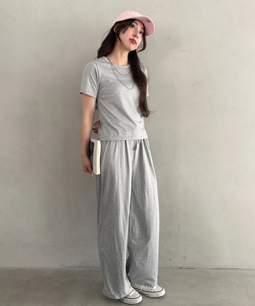 MYMOOD.(マイムード)の「無地半袖×ロングパンツ ルームウェア 2点セット 単品使い可能◎(セットアップ・レディース・ブラック/グレー・FREE)」の17枚目の写真
