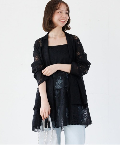 flower（フラワー）の「フラワーリングレースビスチェ（キャミソール・レディース・ブラック/アイボリー・FREE）」の3枚目の写真