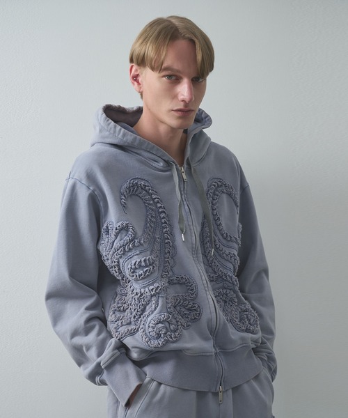 TAAKK（ターク）の「【TAAKK/ターク】Zip Hoodie（パーカー・メンズ・ブラック/ブルー・3/2）」の4枚目の写真