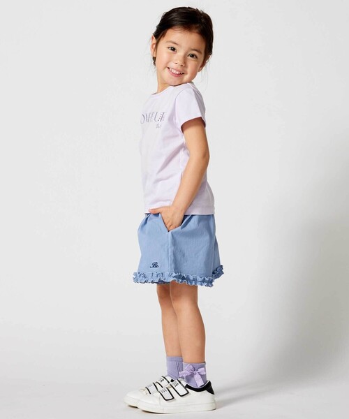 BeBe(ベベ)の「ストレッチワッシャー裾フリルショートパンツ(その他パンツ・キッズ・ピンク/ブルー・130cm/110cm/120cm/150cm/140cm)」の6枚目の写真
