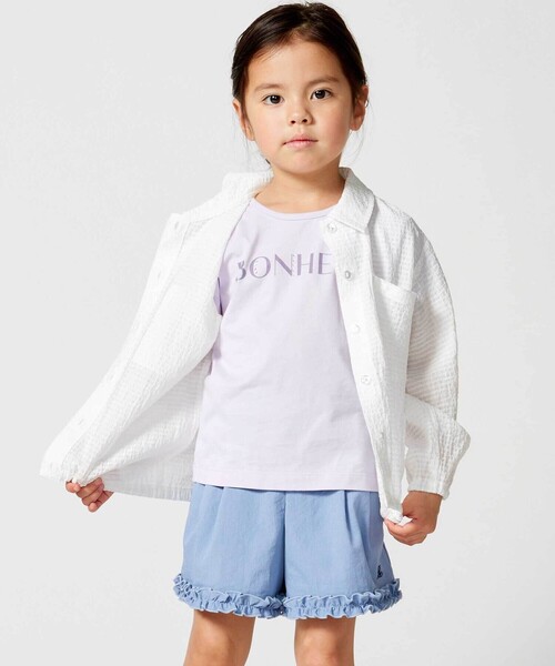 BeBe(ベベ)の「ストレッチワッシャー裾フリルショートパンツ(その他パンツ・キッズ・ピンク/ブルー・130cm/110cm/120cm/150cm/140cm)」の7枚目の写真