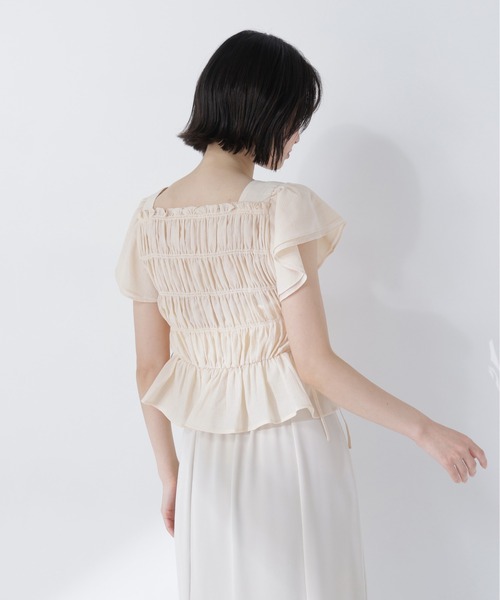 NATURAL BEAUTY BASIC(ナチュラルビューティーベーシック)の「レースアップフリルブラウス(シャツ/ブラウス・レディース・ブラック系その他2/オフホワイト/ピンク/ベージュ系その他・FREE)」の16枚目の写真