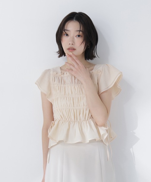 NATURAL BEAUTY BASIC(ナチュラルビューティーベーシック)の「レースアップフリルブラウス(シャツ/ブラウス・レディース・ブラック系その他2/オフホワイト/ピンク/ベージュ系その他・FREE)」の18枚目の写真