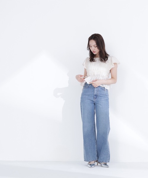 NATURAL BEAUTY BASIC(ナチュラルビューティーベーシック)の「レースアップフリルブラウス(シャツ/ブラウス・レディース・ブラック系その他2/オフホワイト/ピンク/ベージュ系その他・FREE)」の5枚目の写真