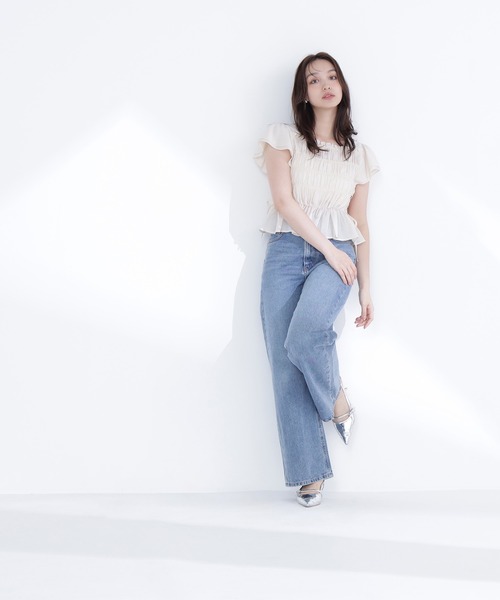 NATURAL BEAUTY BASIC(ナチュラルビューティーベーシック)の「レースアップフリルブラウス(シャツ/ブラウス・レディース・ブラック系その他2/オフホワイト/ピンク/ベージュ系その他・FREE)」の7枚目の写真