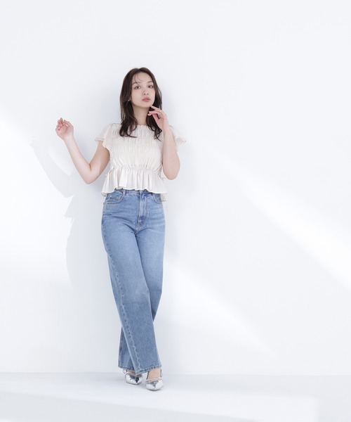 NATURAL BEAUTY BASIC(ナチュラルビューティーベーシック)の「レースアップフリルブラウス(シャツ/ブラウス・レディース・ブラック系その他2/オフホワイト/ピンク/ベージュ系その他・FREE)」の9枚目の写真