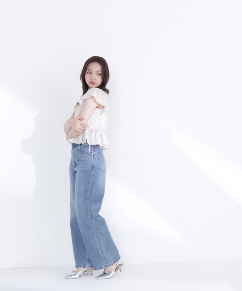 NATURAL BEAUTY BASIC(ナチュラルビューティーベーシック)の「レースアップフリルブラウス(シャツ/ブラウス・レディース・ブラック系その他2/オフホワイト/ピンク/ベージュ系その他・FREE)」の11枚目の写真