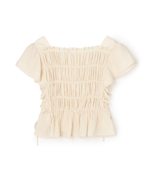 NATURAL BEAUTY BASIC(ナチュラルビューティーベーシック)の「レースアップフリルブラウス(シャツ/ブラウス・レディース・ブラック系その他2/オフホワイト/ピンク/ベージュ系その他・FREE)」の6枚目の写真