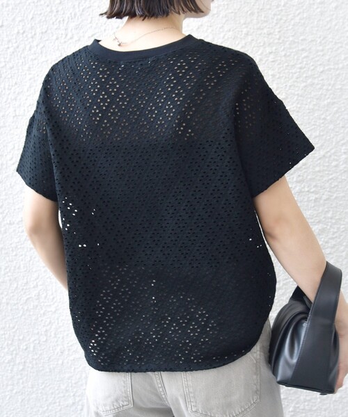 SHIPS（シップス）の「〈手洗い可能〉アイレット ショート スリーブ プルオーバー（Tシャツ/カットソー・レディース・ライトグリーン/ホワイト/ブラック/ブラウン系・ONE SIZE）」の11枚目の写真