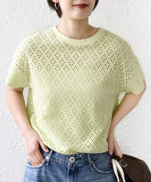 SHIPS(シップス)の「〈手洗い可能〉アイレット ショート スリーブ プルオーバー(Tシャツ/カットソー・レディース・ライトグリーン/ホワイト/ブラック/ブラウン系・ONE SIZE)」の18枚目の写真