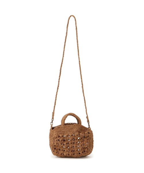 SALON adam et rope'（サロン アダム エ ロペ）の「【African Square（アフリカンスクエアー）】2WAYラフィアポシェット（ショルダーバッグ・レディース・ブラウン・FREE）」の5枚目の写真