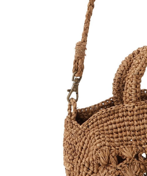 SALON adam et rope'（サロン アダム エ ロペ）の「【African Square（アフリカンスクエアー）】2WAYラフィアポシェット（ショルダーバッグ・レディース・ブラウン・FREE）」の8枚目の写真