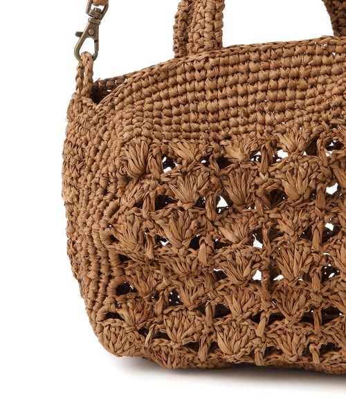 SALON adam et rope'（サロン アダム エ ロペ）の「【African Square（アフリカンスクエアー）】2WAYラフィアポシェット（ショルダーバッグ・レディース・ブラウン・FREE）」の9枚目の写真