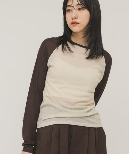 KBF（ケイビーエフ）の「シアーラグランTEE（Tシャツ/カットソー・レディース・ベージュ系その他/ブルー系その他・ONE）」の4枚目の写真