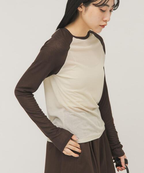 KBF（ケイビーエフ）の「シアーラグランTEE（Tシャツ/カットソー・レディース・ベージュ系その他/ブルー系その他・ONE）」の5枚目の写真