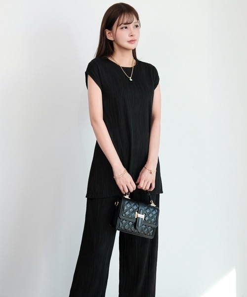 DRESS PLUS(ドレスプラス)の「カットソーセットアップ パンツドレス(セットアップ・レディース・アイボリー/ブラック・M)」の10枚目の写真