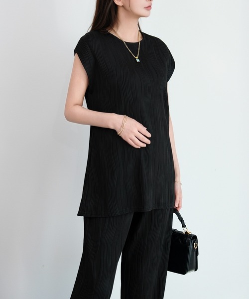 DRESS PLUS(ドレスプラス)の「カットソーセットアップ パンツドレス(セットアップ・レディース・アイボリー/ブラック・M)」の12枚目の写真