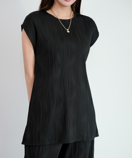 DRESS PLUS(ドレスプラス)の「カットソーセットアップ パンツドレス(セットアップ・レディース・アイボリー/ブラック・M)」の14枚目の写真