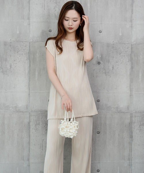 DRESS PLUS(ドレスプラス)の「カットソーセットアップ パンツドレス(セットアップ・レディース・アイボリー/ブラック・M)」の17枚目の写真