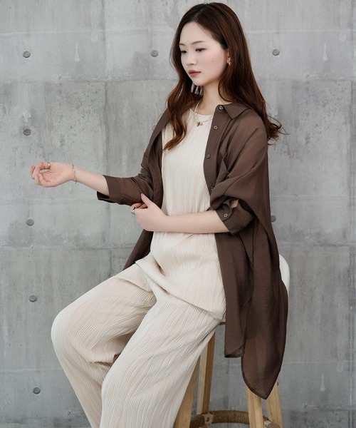 DRESS PLUS(ドレスプラス)の「カットソーセットアップ パンツドレス(セットアップ・レディース・アイボリー/ブラック・M)」の19枚目の写真