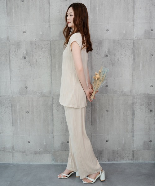 DRESS PLUS(ドレスプラス)の「カットソーセットアップ パンツドレス(セットアップ・レディース・アイボリー/ブラック・M)」の20枚目の写真