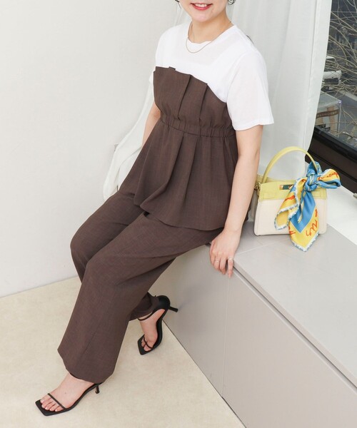 MICO COULIER（ミコクリエ）の「《接触冷感》サスティナクールブッチャーセットアップ（シャツ/ブラウス・レディース・カーキ/ネイビー・38）」の2枚目の写真