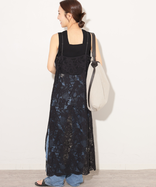 JOURNAL STANDARD relume（ジャーナルスタンダード　レリューム）の「［26SS新作］スカラレースキャミワンピース（ワンピース・レディース・ブラック/アイボリー・FREE）」の6枚目の写真