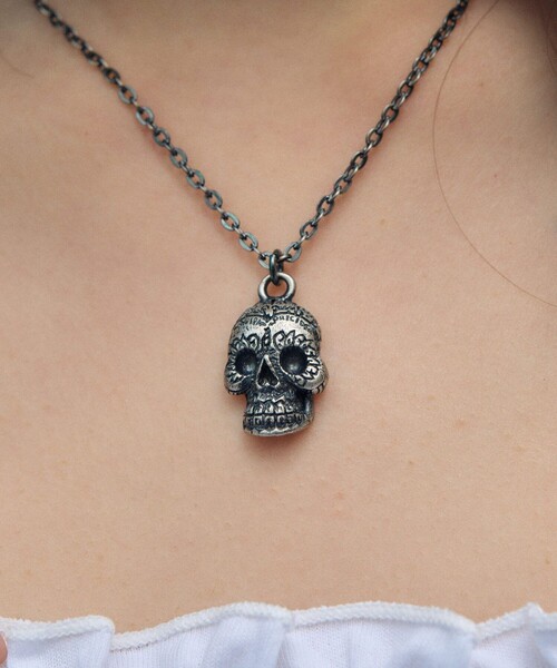Subciety(サブサエティ)の「Metal necklace-mexican skull-(ネックレス・メンズ・アンティークゴールド/アンティークシルバー・FREE)」の10枚目の写真