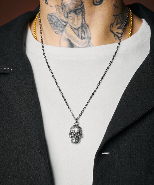 Subciety(サブサエティ)の「Metal necklace-mexican skull-(ネックレス・メンズ・アンティークゴールド/アンティークシルバー・FREE)」の12枚目の写真