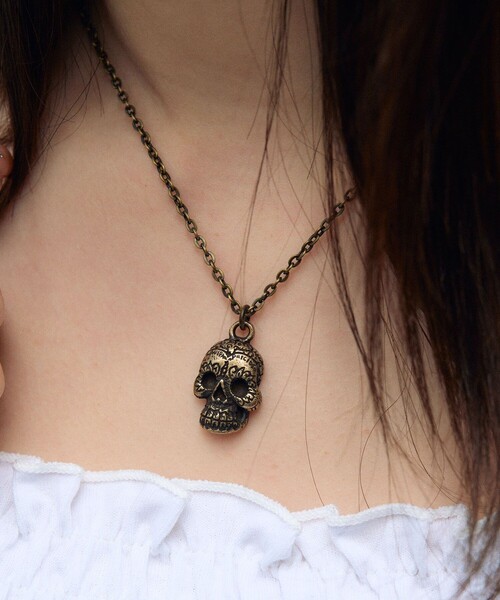 Subciety(サブサエティ)の「Metal necklace-mexican skull-(ネックレス・メンズ・アンティークゴールド/アンティークシルバー・FREE)」の20枚目の写真