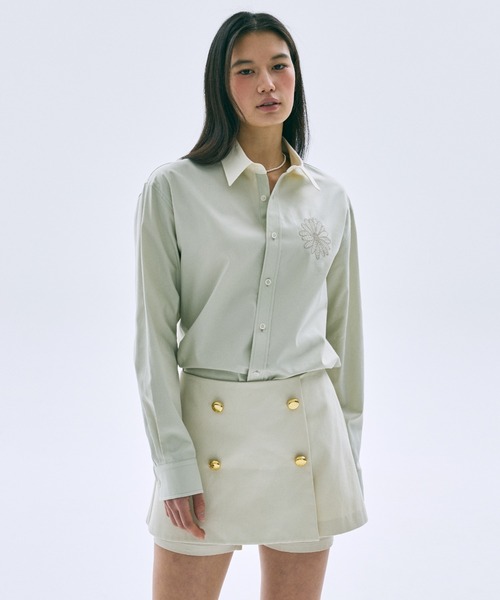 Mardi Mercredi(マルディメクルディ)の「OXFORD SHIRT CONTRAST COLLAR / オックスフォード シャツ コントラスト カラー(シャツ/ブラウス・レディース・ライトピンク/ブルー/ベージュ/スカイブルー・FREE)」の21枚目の写真