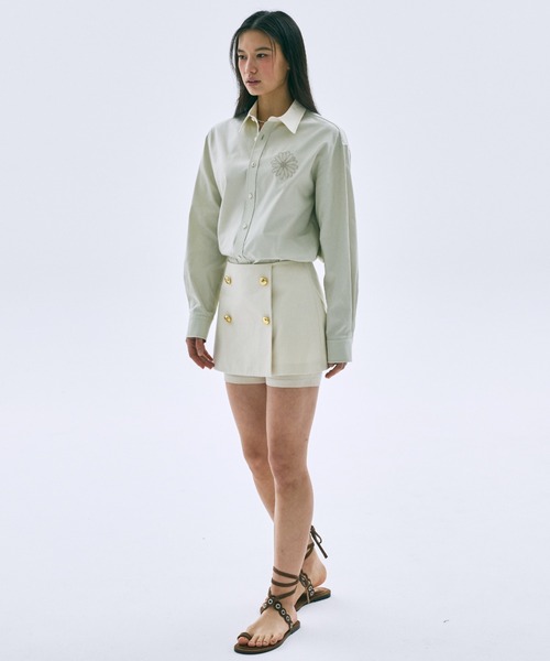 Mardi Mercredi(マルディメクルディ)の「OXFORD SHIRT CONTRAST COLLAR / オックスフォード シャツ コントラスト カラー(シャツ/ブラウス・レディース・ライトピンク/ブルー/ベージュ/スカイブルー・FREE)」の22枚目の写真