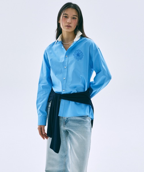 Mardi Mercredi(マルディメクルディ)の「OXFORD SHIRT CONTRAST COLLAR / オックスフォード シャツ コントラスト カラー(シャツ/ブラウス・レディース・ライトピンク/ブルー/ベージュ/スカイブルー・FREE)」の18枚目の写真