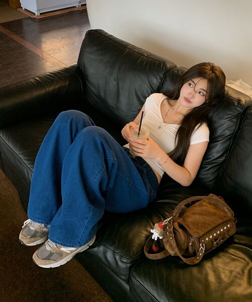 ARTISTWEAR（アーティストウェア）の「[ATW] フロータグデニムパンツ（デニムパンツ・レディース・ブルー系その他・SMALL/MEDIUM/LARGE/X-LARGE/XX-LARGE/XXX-LARGE）」の9枚目の写真