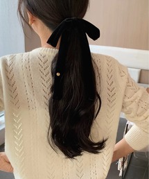 ALWAYS GOOD TIME（オルウェイズグッドタイム）の「ベルベットリボンヘアゴム／上品ロングリボン＆ショートタイプ 選べる2デザイン（ヘアゴム）」