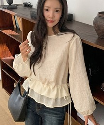 ティアードフリルヘムブラウス