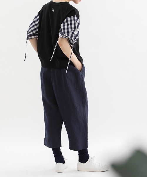 nop de nod（ノップドゥノッド）の「Pommeリネンレーヨンパンツ（その他パンツ・レディース・ライトブルー/ブラック/ネイビー・3）」の5枚目の写真