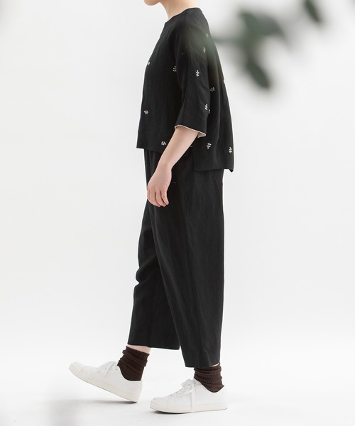 nop de nod（ノップドゥノッド）の「Pommeリネンレーヨンパンツ（その他パンツ・レディース・ライトブルー/ブラック/ネイビー・3）」の17枚目の写真