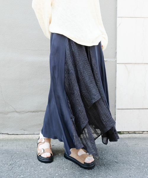 DOLLUPOOPS(ドールアップウップス)の「Asymmetry Design Skirt(アシメデザインスカート)(スカート・レディース・ベージュ/ネイビー/ターコイズブルー・FREE)」の6枚目の写真