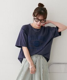 【Enlude】同色刺繍カレッジロゴTシャツ《ユニセックス》