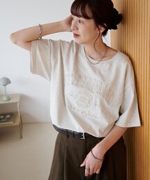 【Enlude】同色刺繍カレッジロゴTシャツ《ユニセックス》