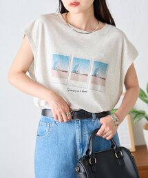 CIAOPANIC TYPY | 【夏も快適/ドライタッチ】アソートフォトプリントフレンチスリーブTee(Tシャツ/カットソー)