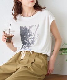 CIAOPANIC TYPY | 【夏も快適/ドライタッチ】アソートフォトプリントフレンチスリーブTee(Tシャツ/カットソー)