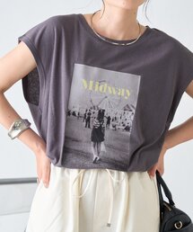 CIAOPANIC TYPY | 【夏も快適/ドライタッチ】アソートフォトプリントフレンチスリーブTee(Tシャツ/カットソー)