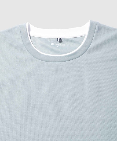 NAVY(ネイビー)の「【SARARI /サラリ】接触冷感 速乾 フェイクレイヤード クルーネック Tシャツ(Tシャツ/カットソー・メンズ・グレー/ネイビー/グリーン/ブラック・S/M/L/XL)」の6枚目の写真